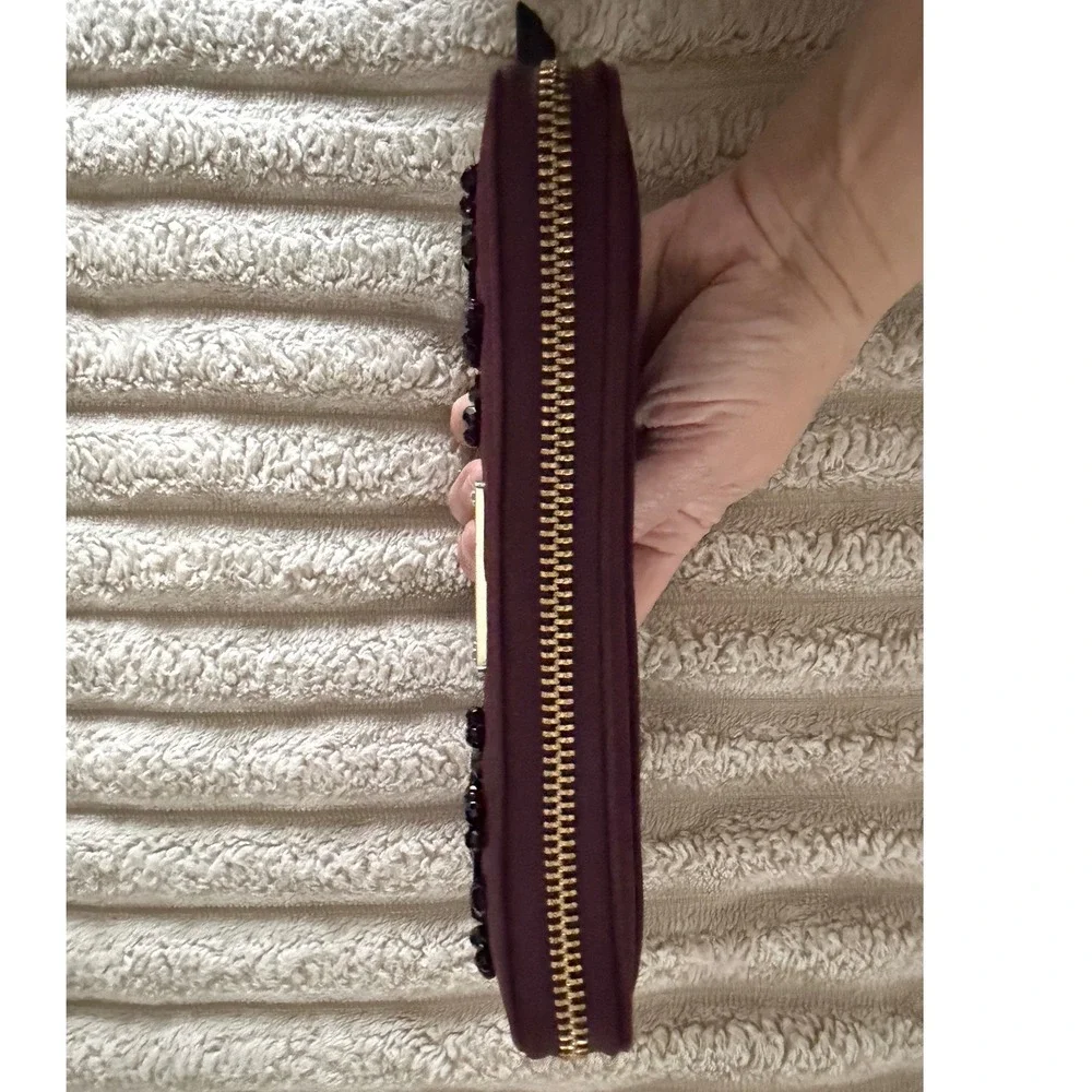 Kate Spade New York Wilson Road Embellished Wallet in deep‎ plum Jeweled